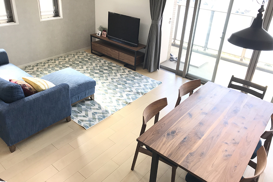ダイニングテーブル 無垢 アイアン ウォールナット